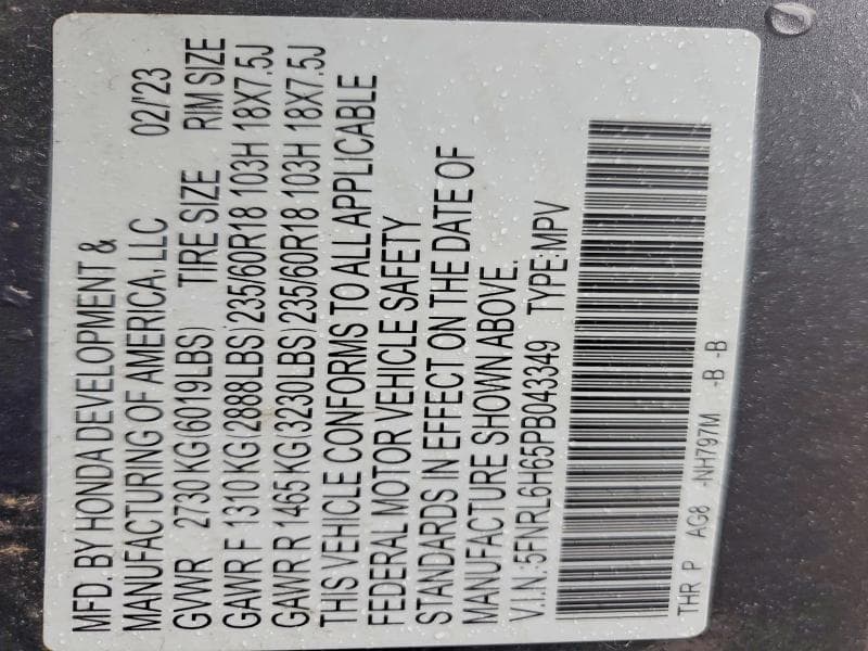 2023 HONDA ODYSSEY EXL 13