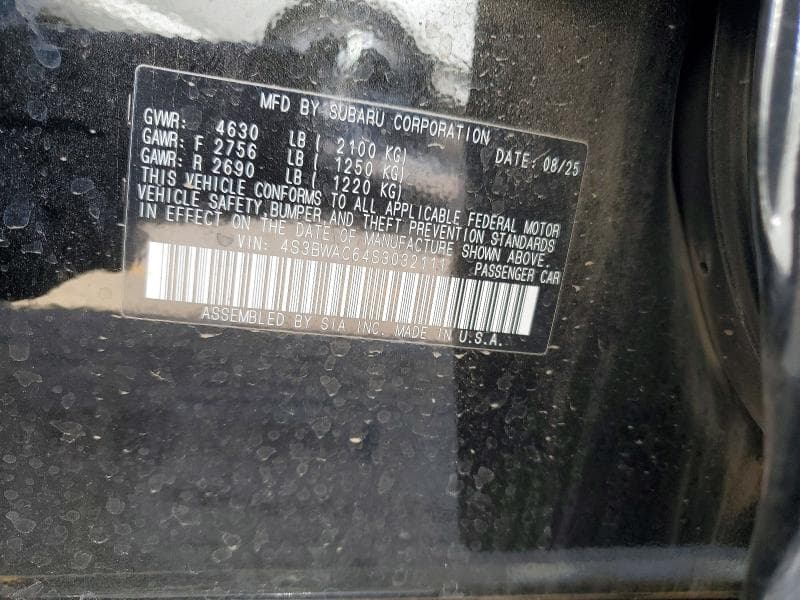 2025 SUBARU LEGACY PREMIUM 12