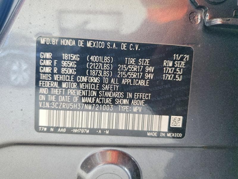 2022 HONDA HR-V LX LX 13