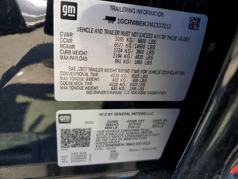 2021 CHEVROLET SILVER1500 12