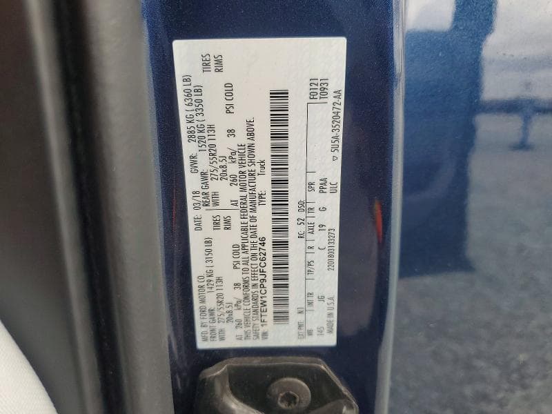 2018 FORD F150 SUPERCREW 12