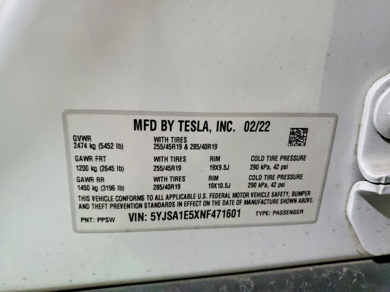 2022 TESLA MODEL S 23
