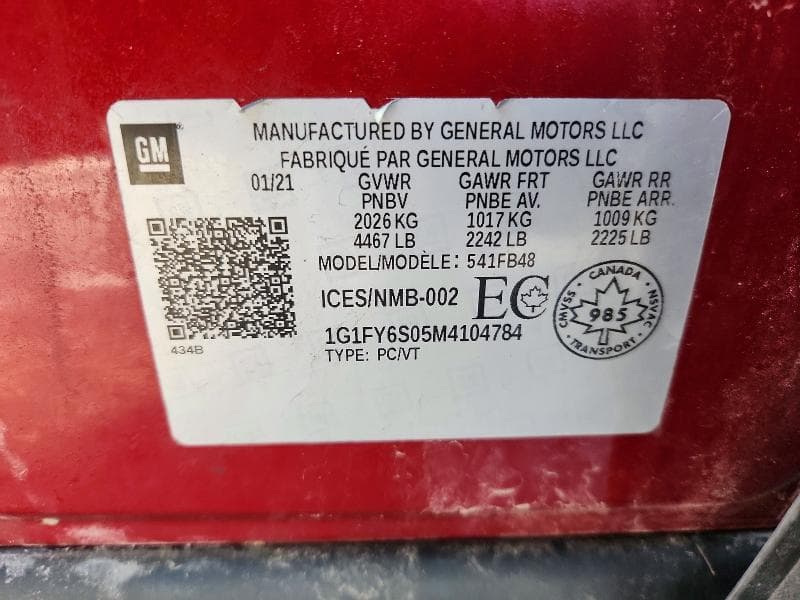 2021 CHEVROLET BOLT EV LT 12