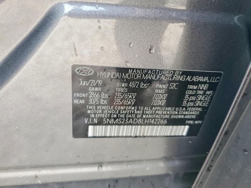 2020 HYUNDAI SANTA FE SE 14