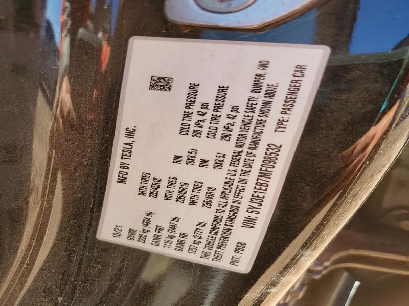 2021 TESLA MODEL 3 12