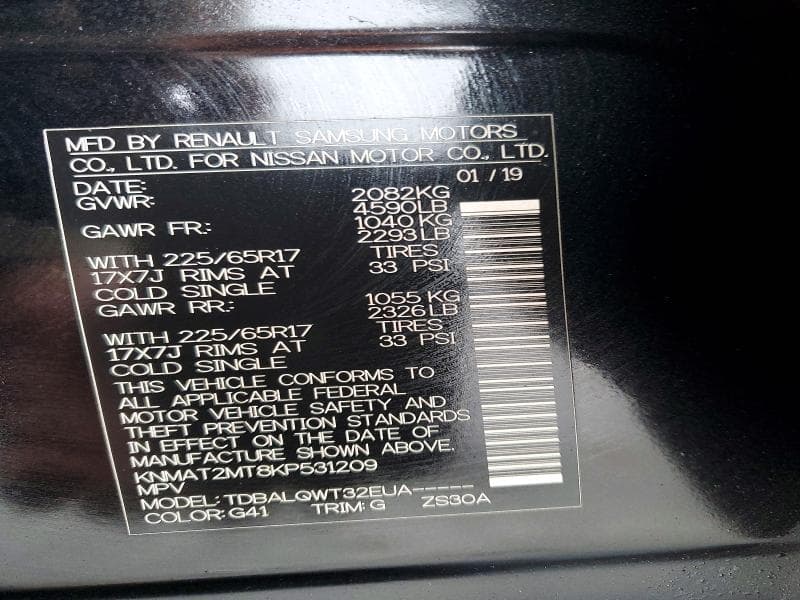 2019 NISSAN ROGUE SV 14