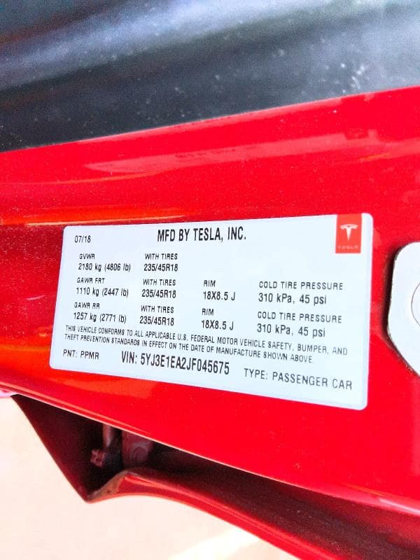 2018 TESLA MODEL 3 12