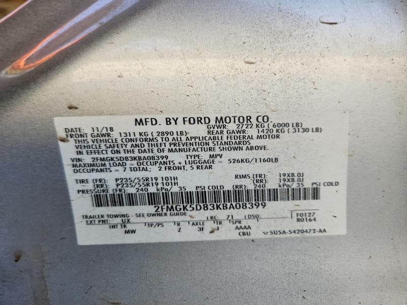 2019 FORD FLEX LIMITED 13