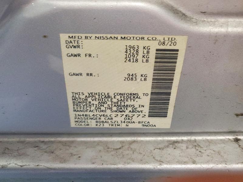 2020 NISSAN ALTIMA 2.5 SR 12