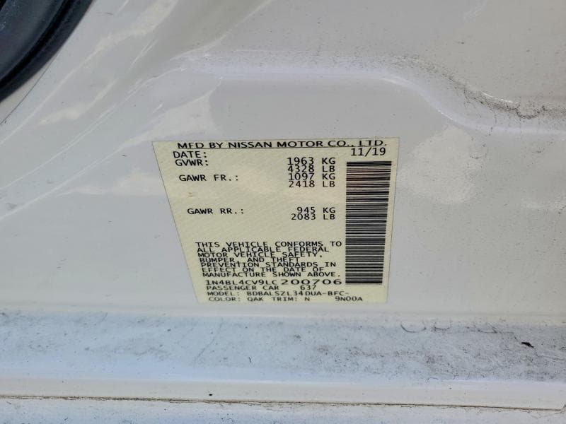 2020 NISSAN ALTIMA 2.5 SR 12