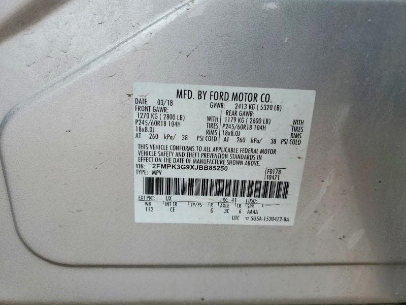 2018 FORD EDGE SE 12
