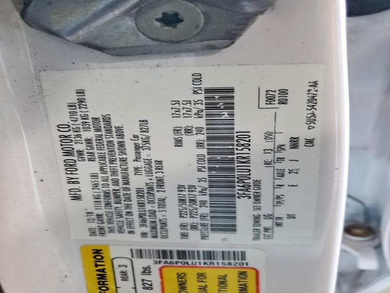 2019 FORD FUSION SE 12