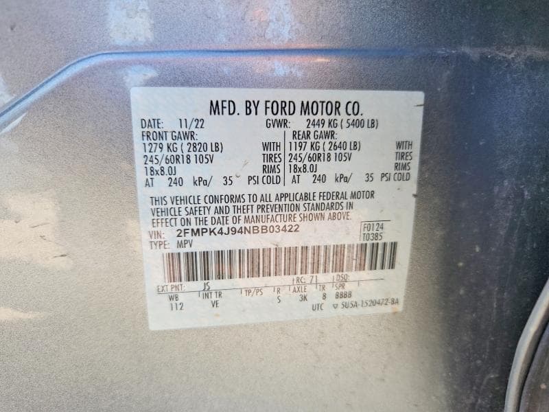 2022 FORD EDGE SEL 14