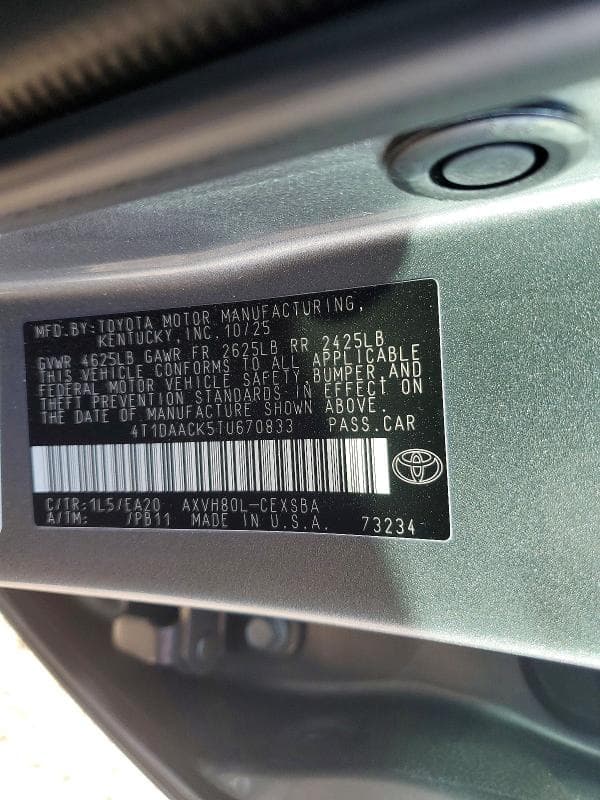 2026 TOYOTA CAMRY SE 12