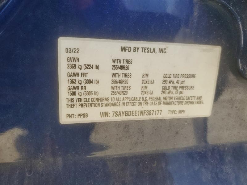 2022 TESLA MODEL Y 13