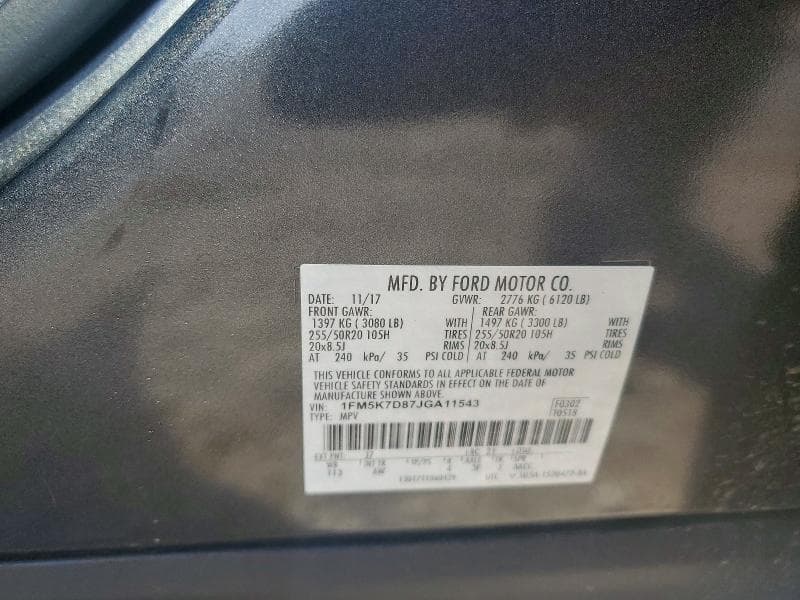 2018 FORD EXPLORER XLT 13