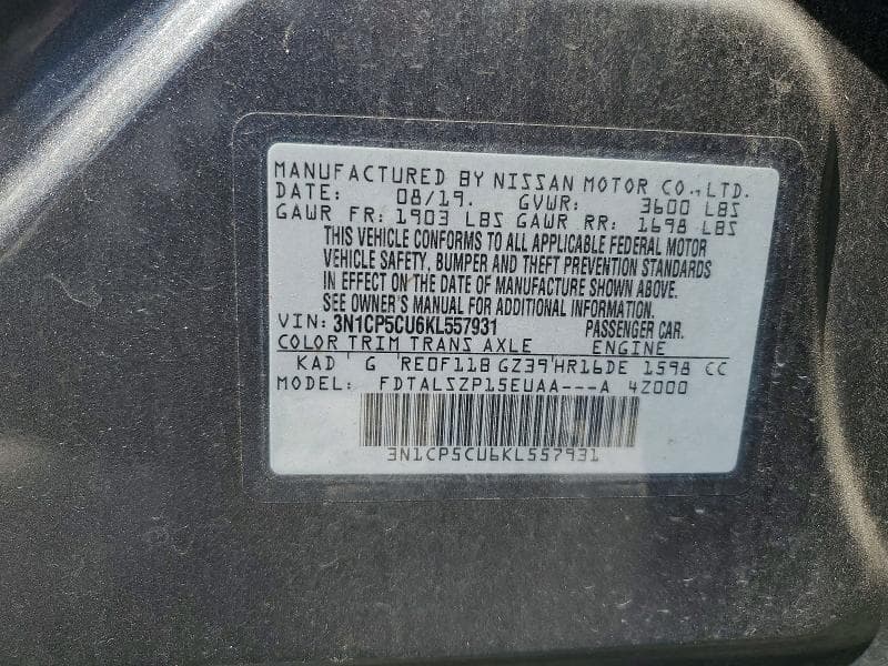 2019 NISSAN KICKS SV 14