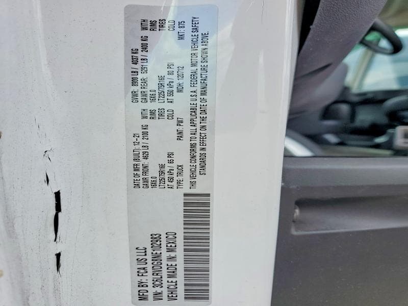2022 RAM PROMASTER 2500 2500 HIGH 14