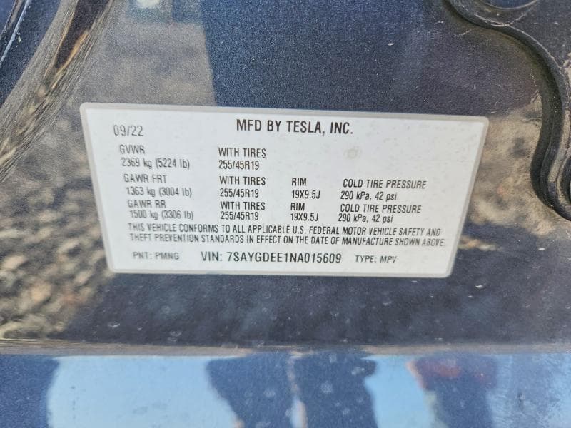 2022 TESLA MODEL Y 12