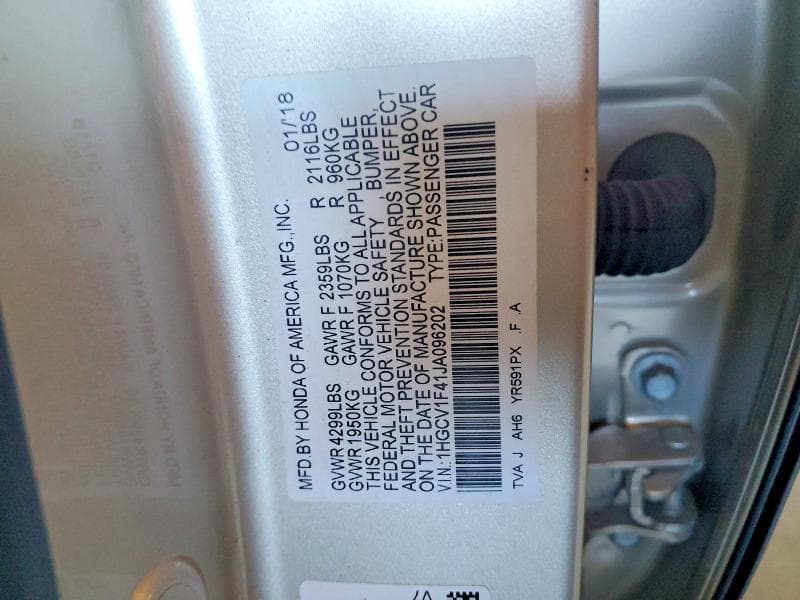 2018 HONDA ACCORD EX 12
