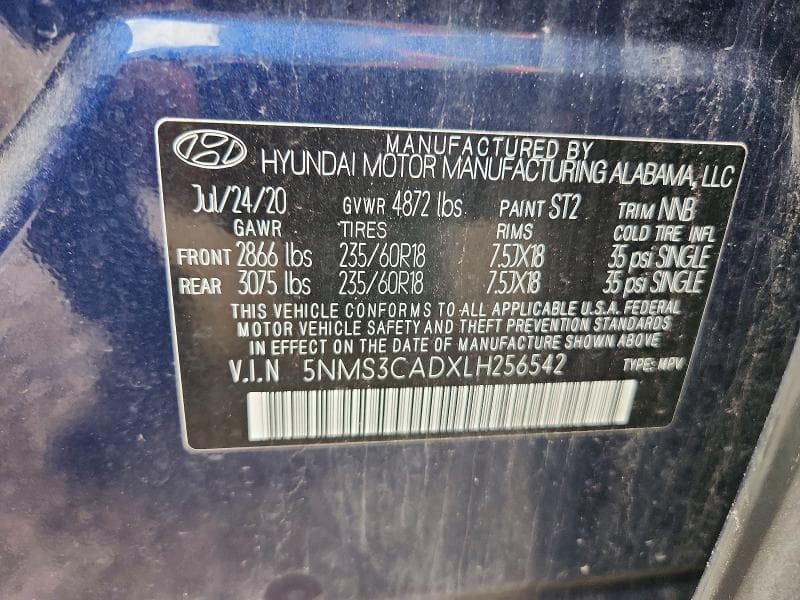 2020 HYUNDAI SANTA FE SEL 14