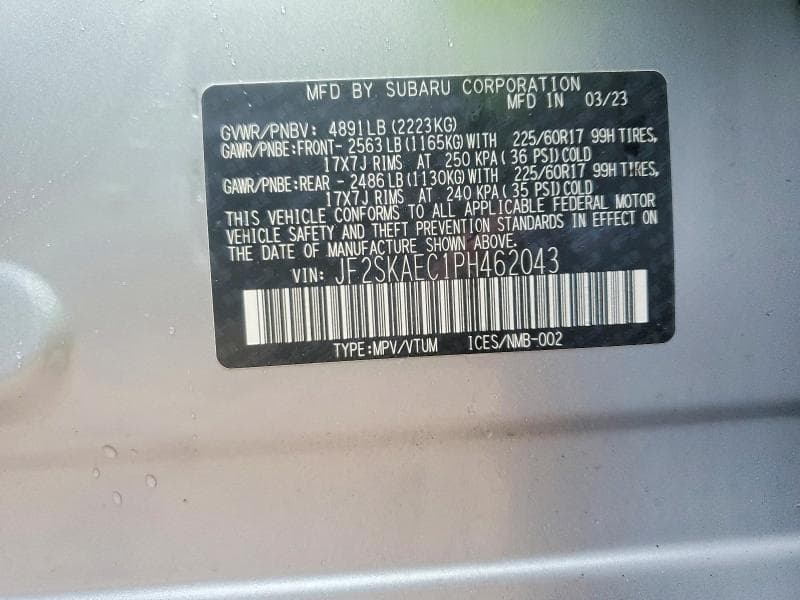 2023 SUBARU FORESTER PREMIUM 14