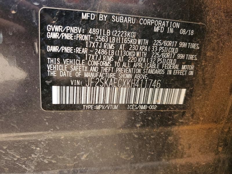 2019 SUBARU FORESTER PREMIUM 13