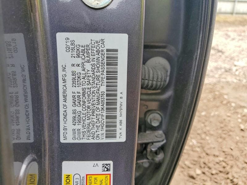 2019 HONDA ACCORD LX 12