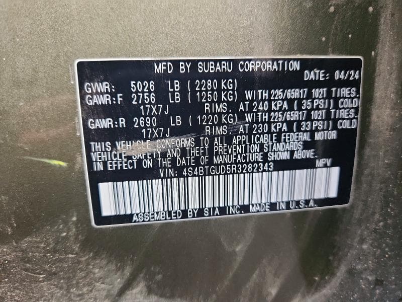 2024 SUBARU OUTBACK WILDERNESS 12