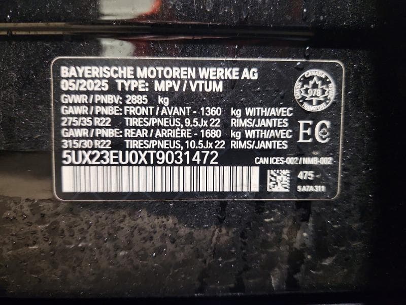 2026 BMW X5 XDRIVE40I 12