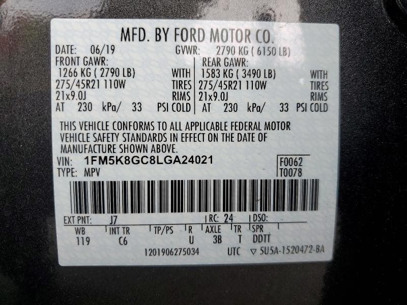 2020 FORD EXPLORER ST 13
