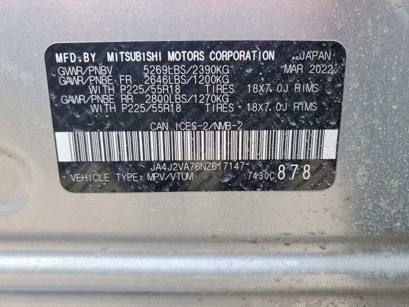2022 MITSUBISHI OUTLANDER SEL 12