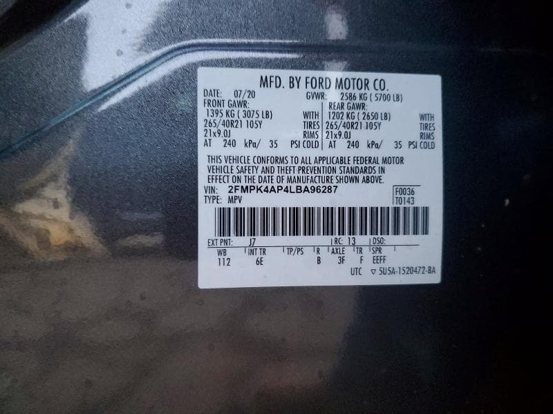 2020 FORD EDGE ST 13