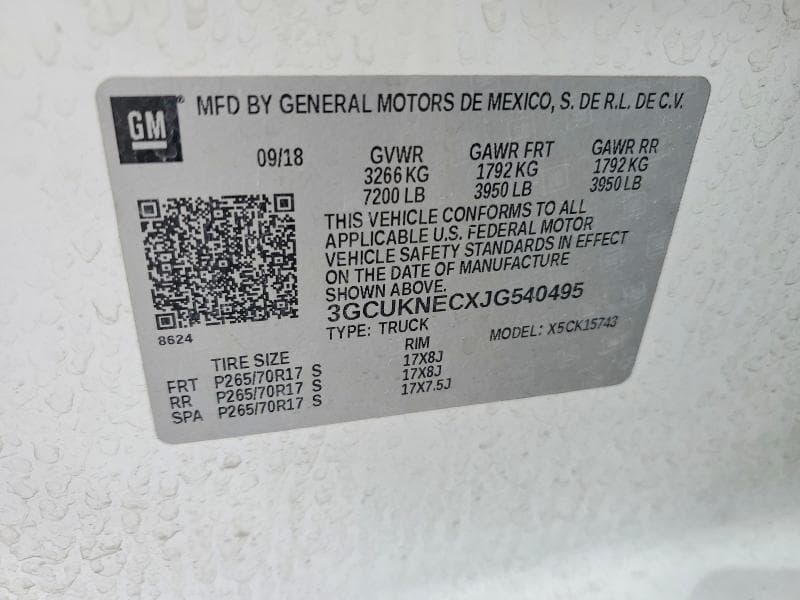 2018 CHEVROLET SILVERADO K1500 12