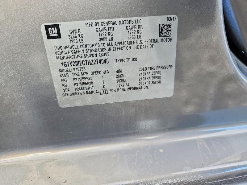2017 GMC SIERRA K1500 SLE 12