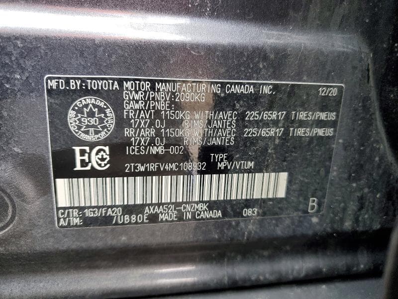 2021 TOYOTA RAV4 XLE 13