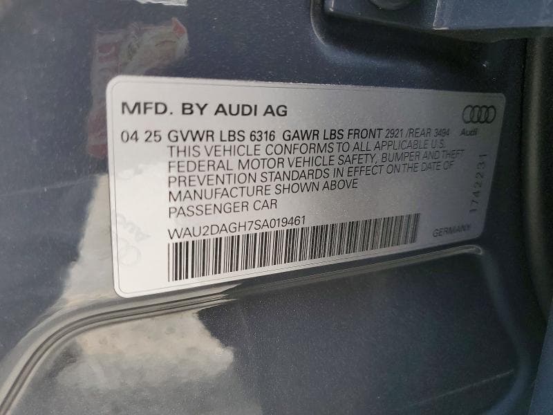 2025 AUDI A6 E-TRON PREMIUM PLUS 60 12