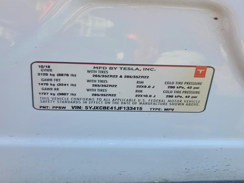 2018 TESLA MODEL X 13