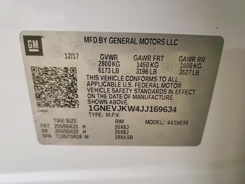 2018 CHEVROLET TRAVERSE PREMIER 13