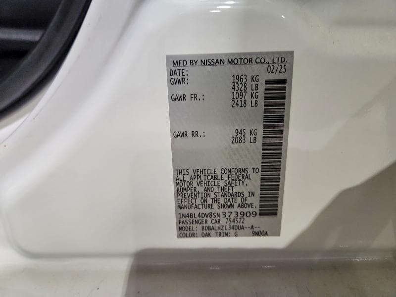 2025 NISSAN ALTIMA 12