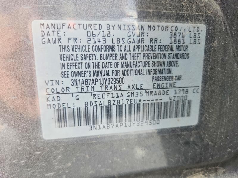 2018 NISSAN SENTRA S 12