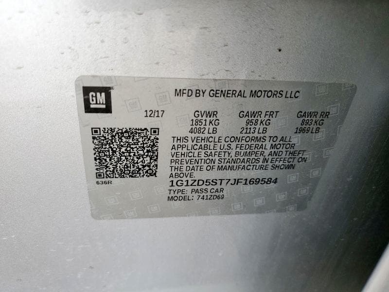 2018 CHEVROLET MALIBU LT 12