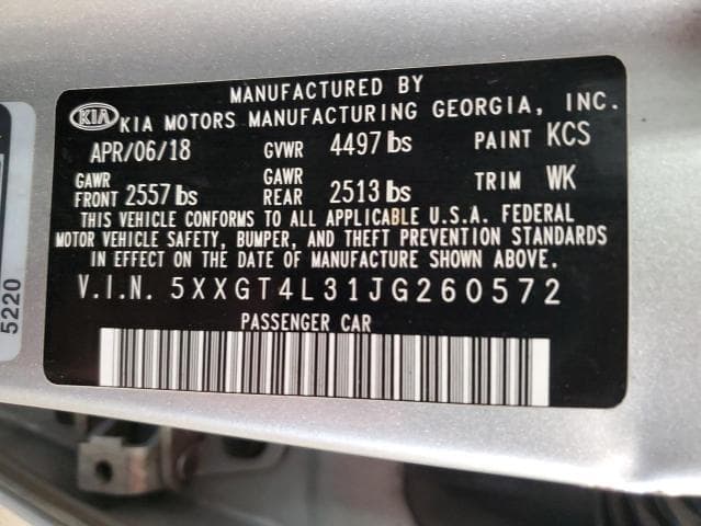 2018 KIA OPTIMA LX 12