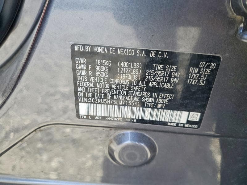 2020 HONDA HR-V EXL 12