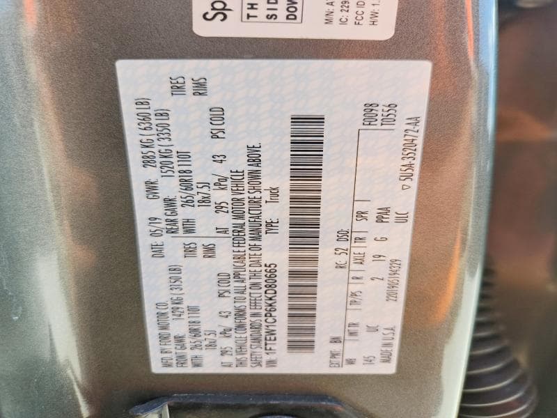 2019 FORD F150 SUPERCREW 13