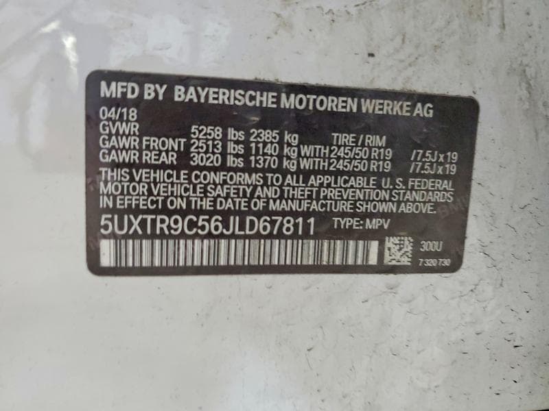 2018 BMW X3 XDRIVE30I XDRIVE30I 14