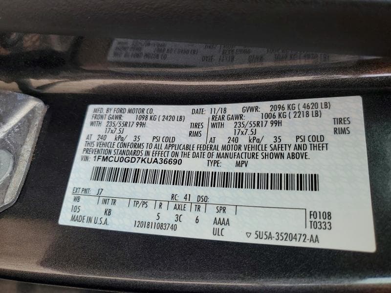 2019 FORD ESCAPE SE 13