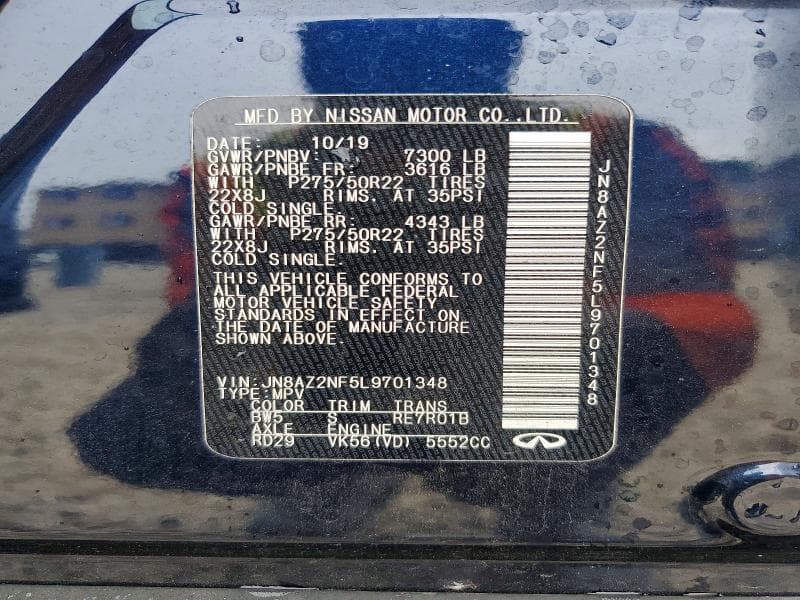 2020 INFINITI QX80 LUXE 13