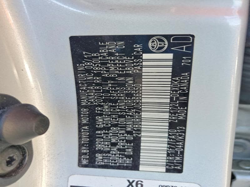 2018 TOYOTA COROLLA L 13