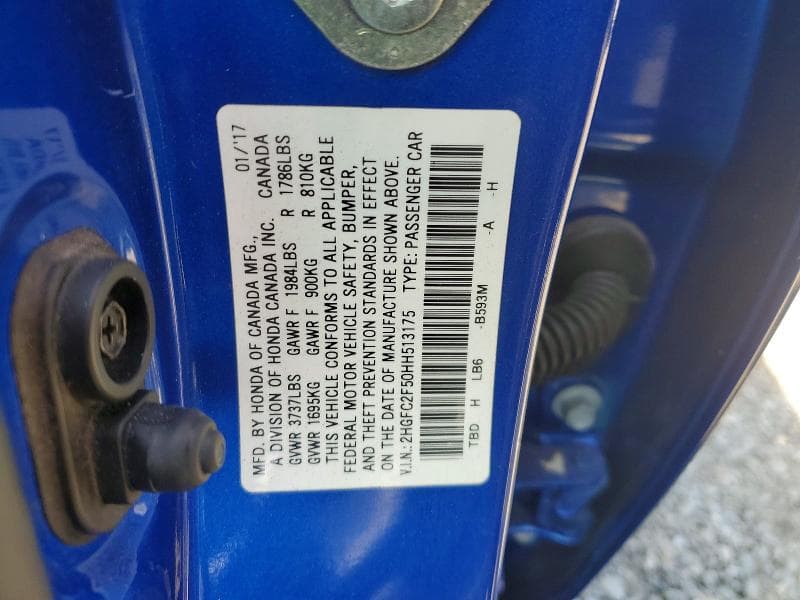 2017 HONDA CIVIC LX 12